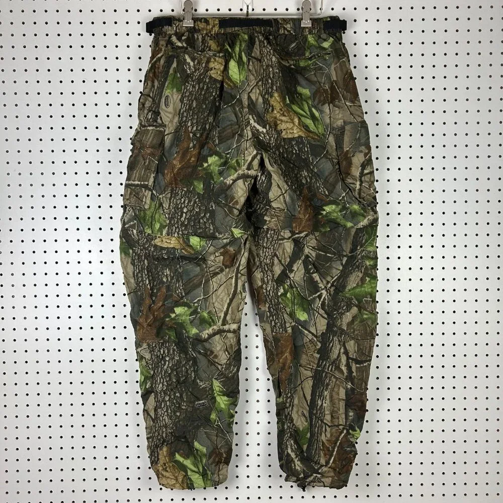 Remington Realtree Baggy Cargo Pants Large Y2K‎ Camo Zip Off Shorts w/ Belt Hunt
